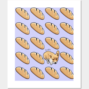 Corgi and Bread Loaf Posters and Art